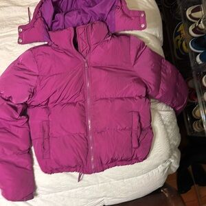 Good American cropper puffer jacket